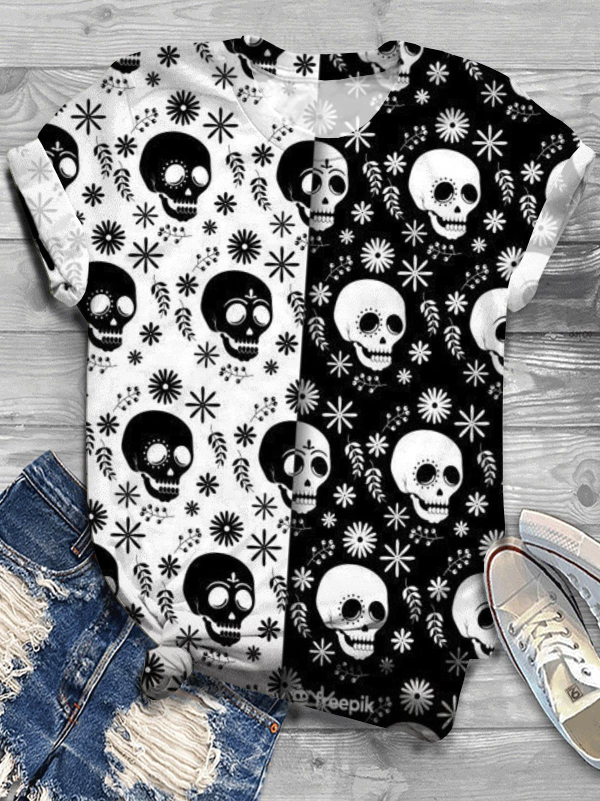 Skull Crew Neck T-shirt