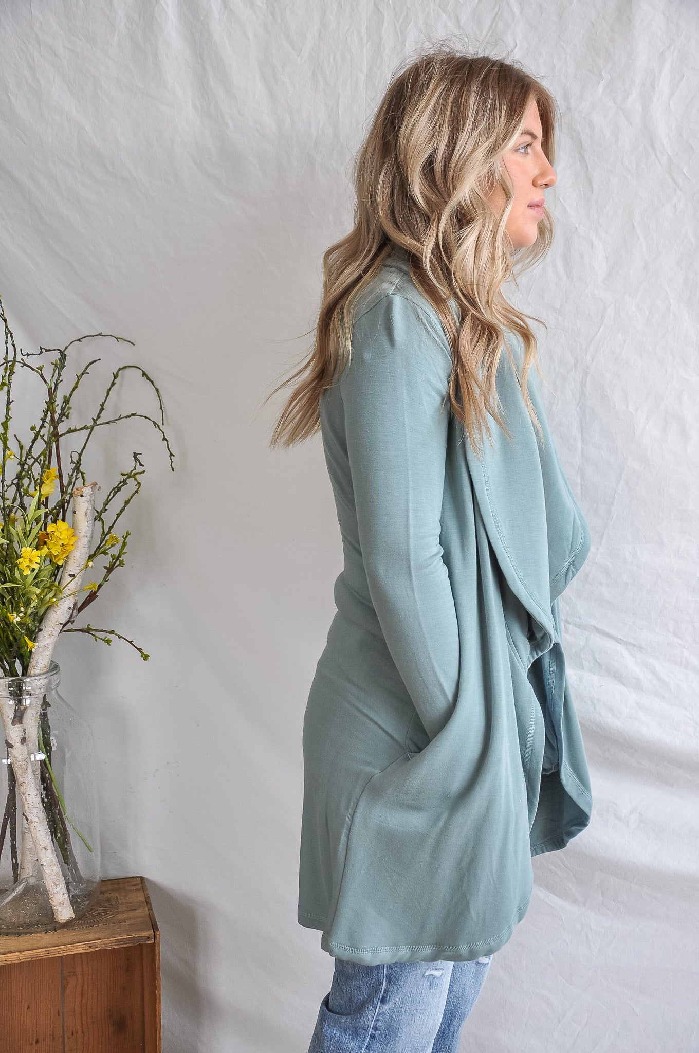 Drapey Front Fleece Cardigan