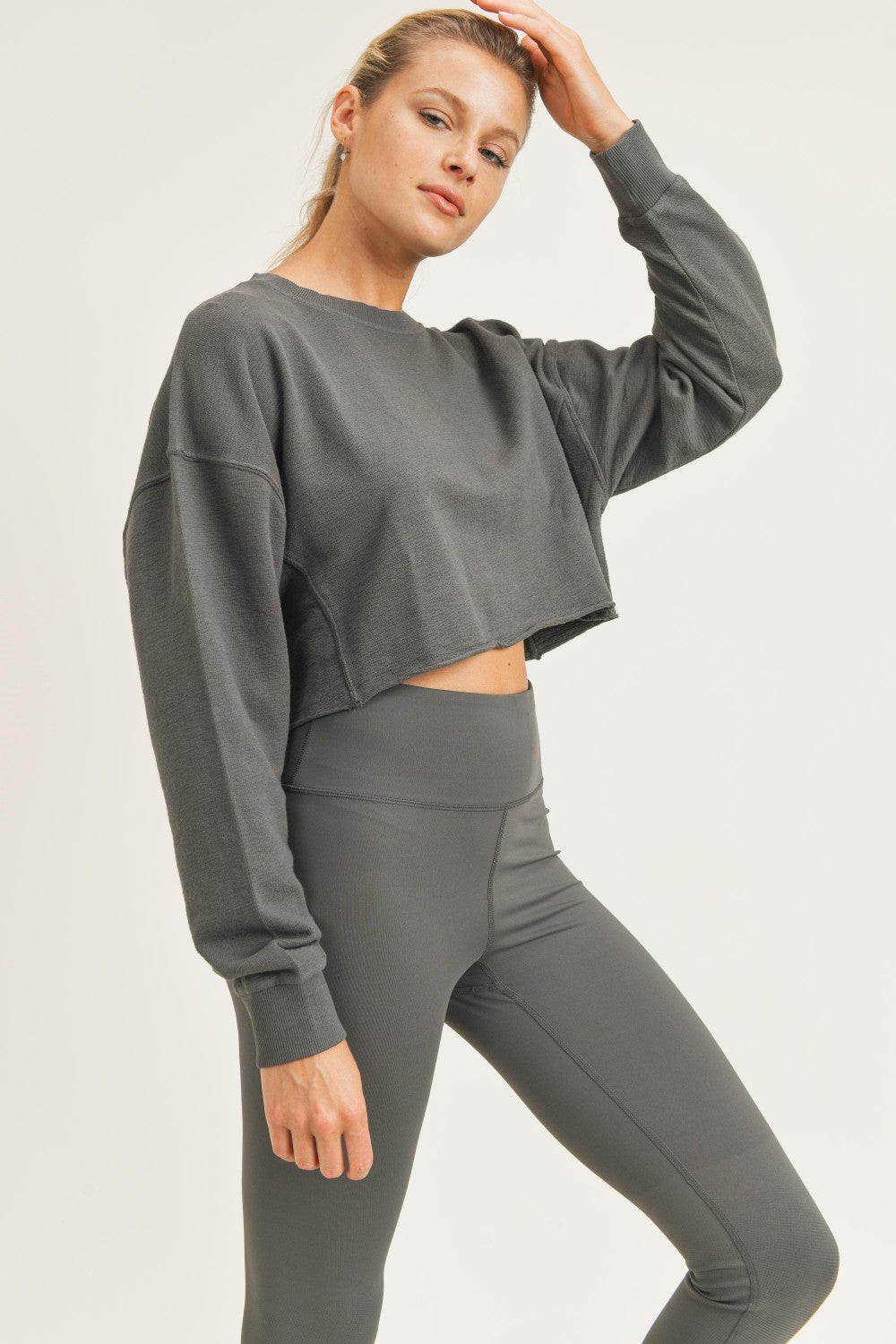 Mineral Washed Crop Classic Pullover